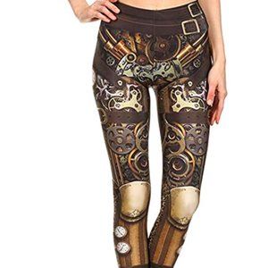 🆕NWOT Steam punk Print Leggings Brown